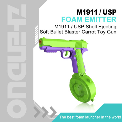 M1911 / USP Shell Ejecting Soft Bullet Blaster Carrot Toy Gun