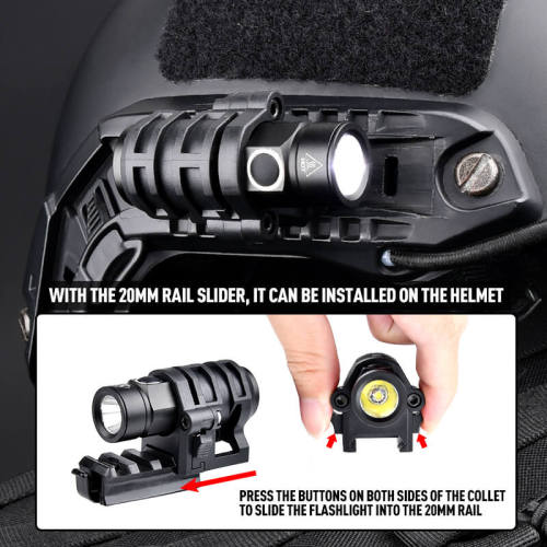 WADSN Weapon Tactical Light LED Strobe Telescopic Mini Hunting Airsoft Flashlight Military Helmet Scout Light