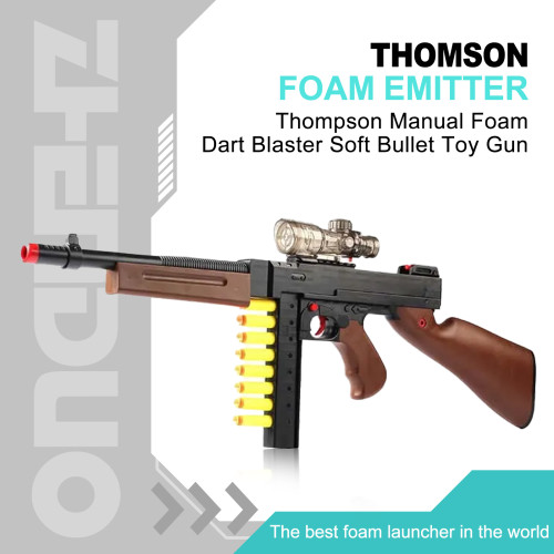 Thompson Manual Foam Dart Blaster Soft Bullet Toy Gun
