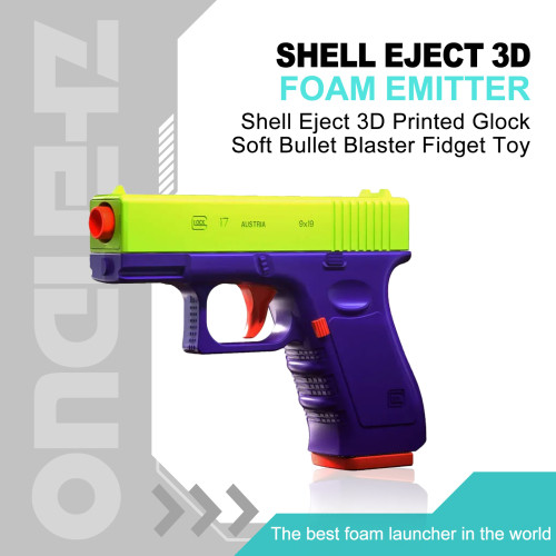Shell Eject 3D Printed Glock Soft Bullet Blaster Fidget Toy