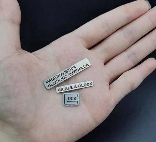 Glock Metal Sticker Toy Decoration 3pcs