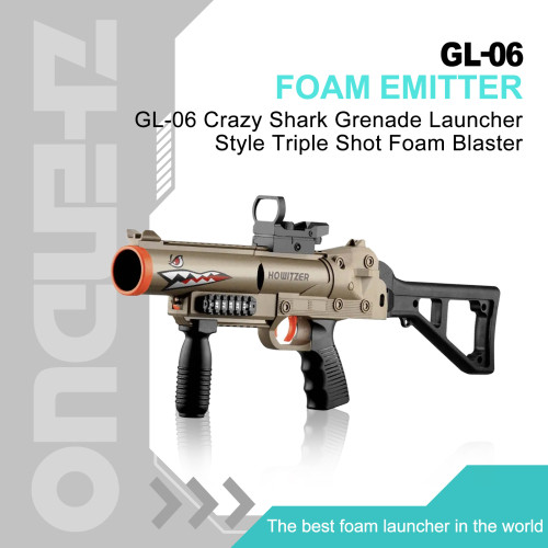 GL-06 Crazy Shark Grenade Launcher Style Triple Shot Foam Blaster
